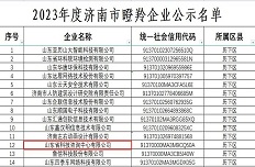 公司入选2023年度济南市瞪羚企业